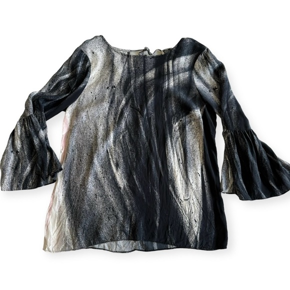 Go Silk Bell Sleeves Tie Dye Blouse Size S - Picture 3 of 10